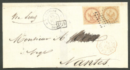 Lettre Losange Sur CG Nos 3 + 5, Sur Lettre Légèrement Incomplète, à Côté Cad "Réunion/Salazie", Pour Nantes, 1868. - TB - Other & Unclassified