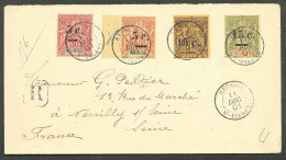 Lettre Cad "Réunion/St Pierre". Nos 52 à 55 Sur Enveloppe Recommandée Pour Neuilly, 1901. - TB - Autres & Non Classés