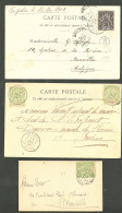 Lettre 1902-1904, 2 CP Et 1 Enveloppe, Afft Type Groupe. - TB - Andere & Zonder Classificatie