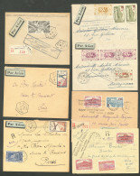 Lettre 1937-1947, 7 Enveloppes Par Avion Dont 2 Afft PA 1, Obl Diverses. - TB - Sonstige & Ohne Zuordnung