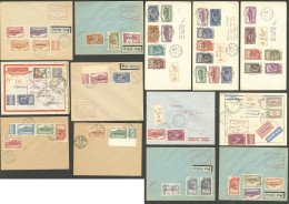 Lettre 1943-1945, 15 Enveloppes Afft "France-Libre" Divers Dont Nombreuses Surch. Renversées, Bel Ensemble. - TB - Andere & Zonder Classificatie