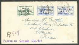 Lettre France-Libre. Cad "St Pierre Et Miquelon". Nos 216A + 231A (2) Sur Enveloppe Recommandée Pour Le Canada, 1942. -  - Other & Unclassified