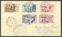 Lettre France-Libre. Cad "St Pierre Et Miquelon". Nos 252 + 259 + 264 + 267 + 269 Sur Enveloppe Pour Les USA, 1943. - TB - Andere & Zonder Classificatie