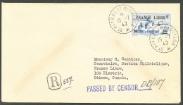 Lettre France-Libre. Cad "St Pierre Et Miquelon". No 280 Sur Enveloppe Recommandée Pour Le Canada, 1942. - TB - Other & Unclassified