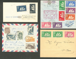 Lettre 1943-1956, 4 Enveloppes, Afft Et Obl Divers. - TB - Other & Unclassified