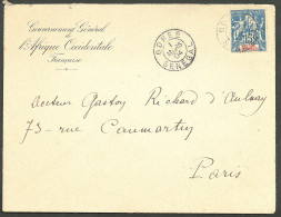 Lettre Cad "Gorée/Sénégal". No 13 Sur Enveloppe Avec Bon Texte, Du Gouverneur Général Pour Paris, 1904. - TB - Sonstige & Ohne Zuordnung