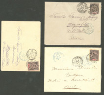 Lettre 1894-1896, 3 Enveloppes Afft No 15, Cachets Divers. - TB - Other & Unclassified