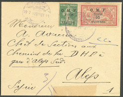 Lettre Cad "Alexandrette". Nos 34 + 40 Sur Enveloppe Pour Alep. 1921. - TB - Other & Unclassified