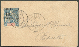 Lettre Cad "Papeete/Tahiti". No 33 Sur Enveloppe Carte De Visite Adressée Localement, 1893. - TB - Other & Unclassified