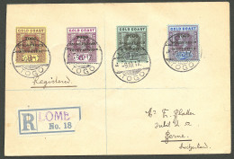 Lettre Cad "Lome/Togo" Sur Timbres De Gold Coast Nos 76 à 79, Sur Enveloppe Recommandée Pour La Suisse. 1917. - TB - Autres & Non Classés