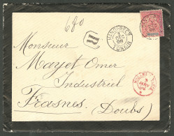 Lettre Cad "Hanoi Recte/Tonkin". Indochine No 13 Sur Enveloppe Recommandée, 1898. - TB - Autres & Non Classés