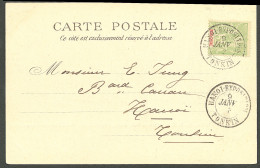 Lettre Cad "Hanoi Exposition/Tonkin". Indochine No 17 Sur CP Pour Hanoï, 1903. - TB - Sonstige & Ohne Zuordnung