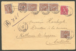 Lettre Cad "Lam/Tonkin". Indochine Nos 28 + 29 (6) Sur Enveloppe Recommandée Pour L'Autriche, 1907. - TB - R - Andere & Zonder Classificatie