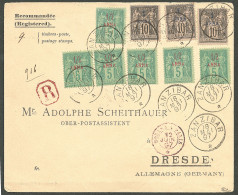 Lettre ZANZIBAR. Cad "Zanzibar". Nos 1(6) + 2(3) Sur Enveloppe Recommandée Pour L'Allemagne, 1897. - TB - Altri & Non Classificati