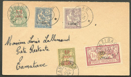 Lettre ZANZIBAR. Cad "Zanzibar". Nos 29A (def) + 47 + 51 + 52 + 55 Sur Enveloppe Pour Tamatave, 1904. - TB - Altri & Non Classificati
