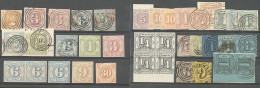 Tour Et Taxis. 1851-1867, 15 Ex ** Dont N°20 Bloc De Quatre Bdf Et 22 Obl Divers. - TB Ou B - Other & Unclassified