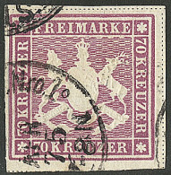 Wurtemberg. No 43a, 70k Violet. - TB. - R - Other & Unclassified