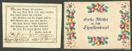 Lettre Enveloppe Style Valentine Avec Son Faire-part De Communion Daté 1853. - TB - Altri & Non Classificati