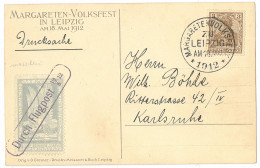 Lettre Vignettes Précurseurs De Poste Aérienne. Margareten Volksfest. No 4 + Poste 67, Sur CP Illustrée. - TB (N°Michel) - Andere & Zonder Classificatie