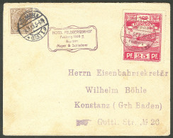 Lettre Vignettes Précurseurs De Poste Aérienne. Mulhouse-Feldberg. No 10 + Poste 67, Sur Enveloppe 1.Sep.1913. - TB - Otros & Sin Clasificación