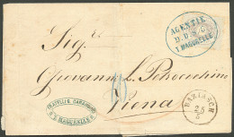 Lettre Cie Danubienne De Navigation à Vapeur. No 2, Obl Agence Magurelle Sur Lettre De Baziasch 1868 Pour Vienne. - TB.  - Other & Unclassified