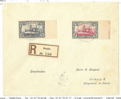 Lettre CAMEROUN ALLEMAND. Nos 18 Bdf + 19 Bdf, Obl Cad Duala 18.8.08 Sur Enveloppe Recommandée Pour Leipzig. - TB - Kameroen