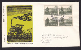 Denmark: FDC First Day Cover To Netherlands, 1966, 4 Stamps, Steam Engine (minor Damage; Discolouring At Back) - Covers & Documents