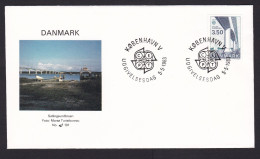 Denmark: FDC First Day Cover, 1983, 1 Stamp, Bridge, Infrastructure, CEPT, Europa (traces Of Use) - Covers & Documents