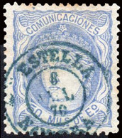 Navarra - Edi O 107 - 50 Milm.- Mat Fech. Tp. II Azul "Estella" - Used Stamps