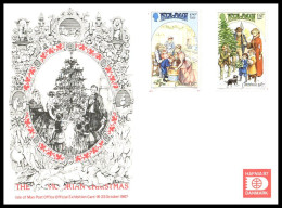 (IOM2)  Y&T 348/9- SG 358/9 Christmas.Victorian Scenes 1987 Sur CP Illustrée+Hafnia 87** - Man (Ile De)