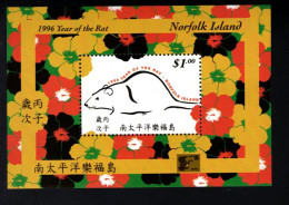 1960137304 1996 SCOTT 601A  (XX)  POSTFRIS MINT NEVER HINGED - NEW YEAR 1996 YEAR OF THE RAT - + CHINA 96 EMBLEM - Norfolk Island