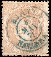 Navarra - Edi O 113 - 12 Cuartos - Mat Fech. Tp. II Azul "Estella" - Used Stamps