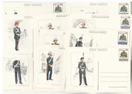 Collection 10 Diff SAN MARINO Postal STATIONERY CARDS Illus UNIFORMS Cover Stamps Card Uniform - Collections (sans Albums)