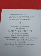 Doodsprentje Maria De Munck / Belsele 22/4/1926 Sint Gillis Waas 19/5/1992 ( Marcel Moorthamers ) - Religion & Esotérisme