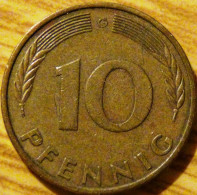 Germany - KM 108 - 1979 - 10 Pfennig - Mintmark "G" - Karlsruhe - VF - Look Scans - 10 Pfennig