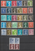 Lot De 30 Reine Elisabeth II Oblitérés Différents Toutes époques Divers Types + Bloc De 4 - Verzamelingen