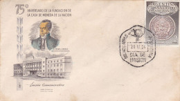 Argentina - 1956 - FDC - 75 Aniversary - Fundation Of Casa De La Moneda -  Caja 30 - FDC