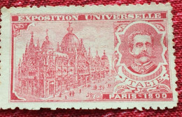 1900-Rare-Exposition Universelle Paris * Italie -Timbre Vignette Militaria-Erinnophilie-[E]Stamp-Sticker-Viñeta-Bollo - Turismo (Vignette)