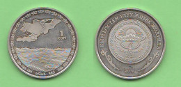 Kirghizistan 1 Som 2009 Montain Sulaymān Nickel Coin 1 СОМ СУЛАЙМАН - ТОО   ∇ 20 - Kirguistán