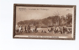 Chromo A.E.F. 171 Bangui La Plage De L'Oubangui Colonies Françaises Afrique Chocolat Suchard TB 139 X 59 Mm - Suchard
