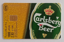 TELECARTE PHONECARD GRÈCE - OTE - CARLSBERG - 2,93 € - 2001 - EC - Grèce