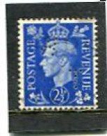 GREAT BRITAIN - 1937  2 1/2d   KING GEORGE VI  PERFIN   WT  FINE USED - Perforés