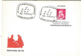 ENTERO POSTAL GRANADA 92 CAPITULACIONES SANTA FE COLON COLUMBUS - Christopher Columbus