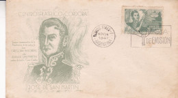 Argentina - 1956 - FDC - Transfer Of The Remains Of Jose De San Martin - Cordoba Philatelic Circle  -  Caja 30 - FDC