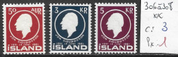 ISLANDE 306 à 308 ** Côte 3 € - Neufs