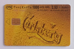 TELECARTE PHONECARD GRÈCE - OTE - CARLSBERG - 2,93 € - 2001 - EC - Grèce