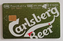 TELECARTE PHONECARD GRÈCE - OTE - CARLSBERG - 2,93 € - 2001 - EC - Grèce