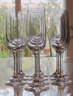 -10 FLUTES A CHAMPAGNE En VERRE SANS MARQUE VISIBLE Collection Vitrine   E - Vetro & Cristallo