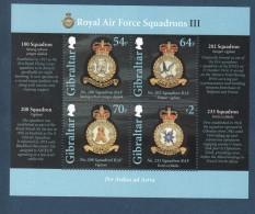 Gibraltar, **, Yv F 1610, Mi, BL 117, SG MS 1610, Royal Air Force Squadrons III, - Gibraltar