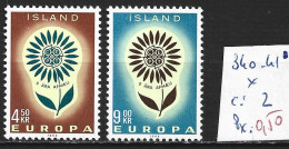 ISLANDE 340-41 * Côte 2 € - Unused Stamps